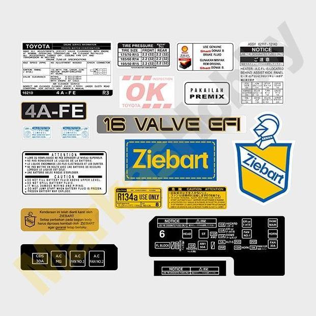 STIKER TOYOTA COROLLA ALL NEW WARNING SET TERBARU
