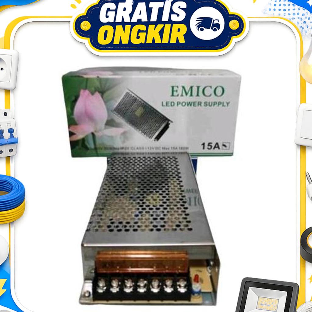 Trafo 15 Ampere Travo 15A 12 Volt Led Strip Emico Sni Top Quality