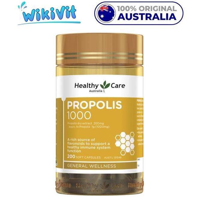 HEALTHY CARE Propolis 1000mg 200 Capsules - ORIGINAL AUSTRALIA / Propolis 1000 mg 200 Kapsul [terbai