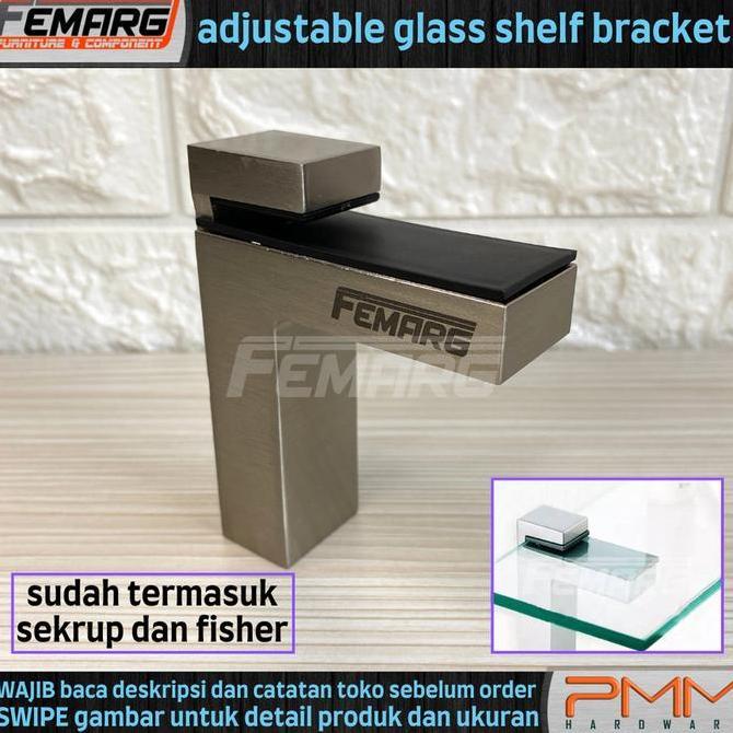 PENAHAN / PENJEPIT KACA WASTAFEL /RAK FELTERRE PENAHAN RAK ADJUSTABLE