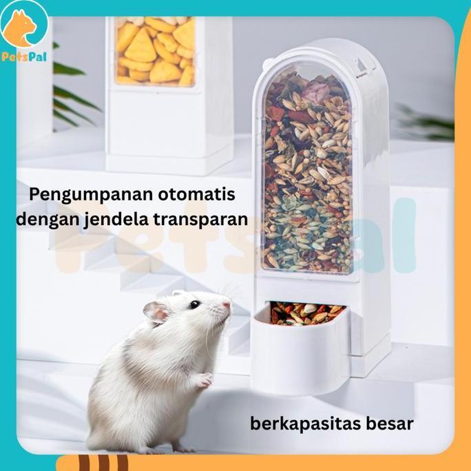 Tempat Makan Hamster Transparan Anti Tumpah Kapasitas Besar Automatic Hamster Food Feeding Box