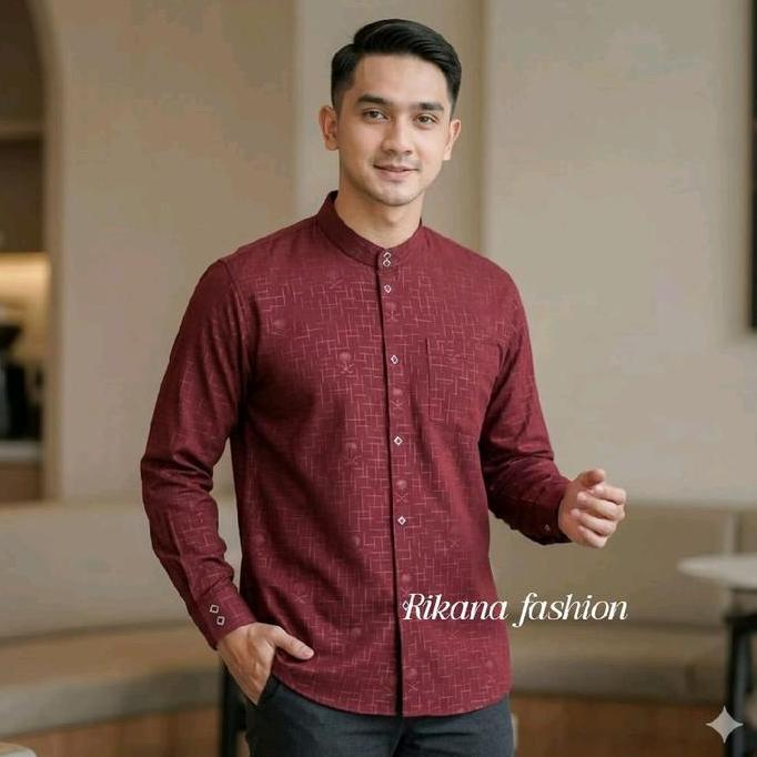 Asliori- Kemko Sultan Kemeja Koko Atasan Kancing Jepret Muslim Baju Pria