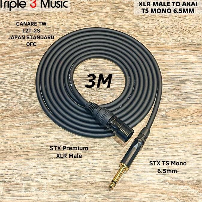 Kabel OFC XLR Male To Akai TS Mono kabel soundcard ke speaker