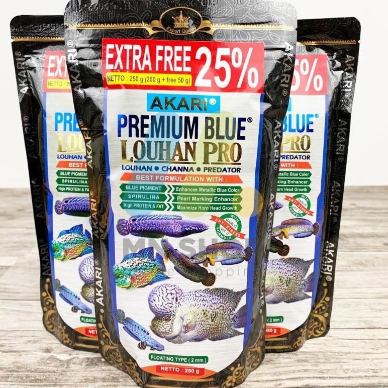 pelet akari premium blue louhan pro 250gr louhan-channa-predator