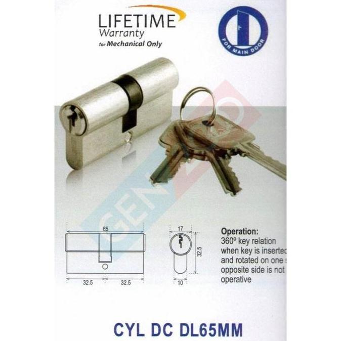 Master Key Kunci Silinder Dekkson DC DL 65 MM Cylinder Lock Master Key