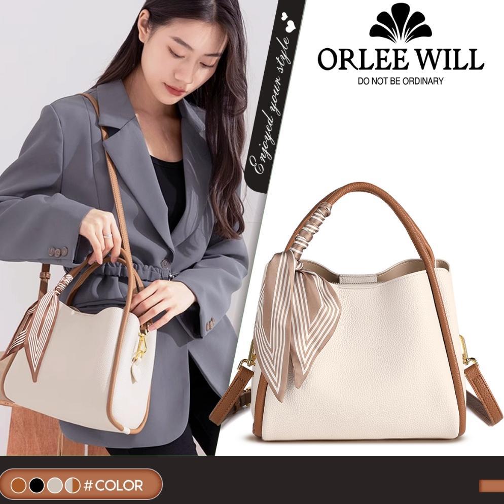 TERBARU ORLEE WILL Tas Bucket Wanita Kulit Asli Bucket Bag Leather Tas Selempang Wanita Kulit Asli T