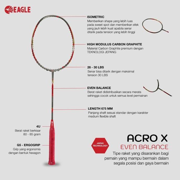 Eagle Raket Badminton Acro-X (Even-Balance 4U)
