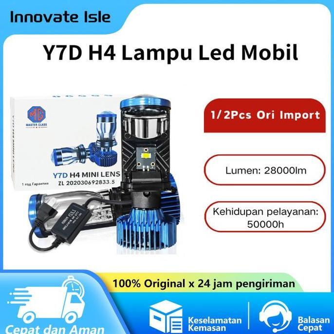 COD2PCS LAMPU LED MINI PROJIE Y7 H4 100W