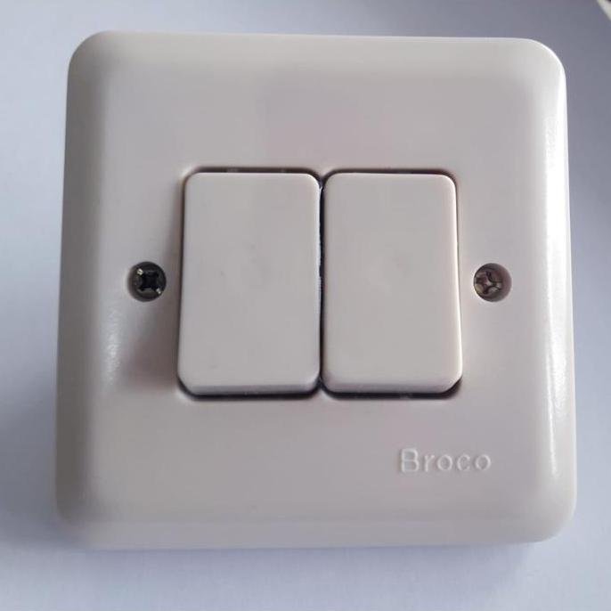 ENGKEL 2 SAKLAR LAMPU RUMAH SERI 2TOMBOL BROCO BROKO TANAM INBOW TKPR