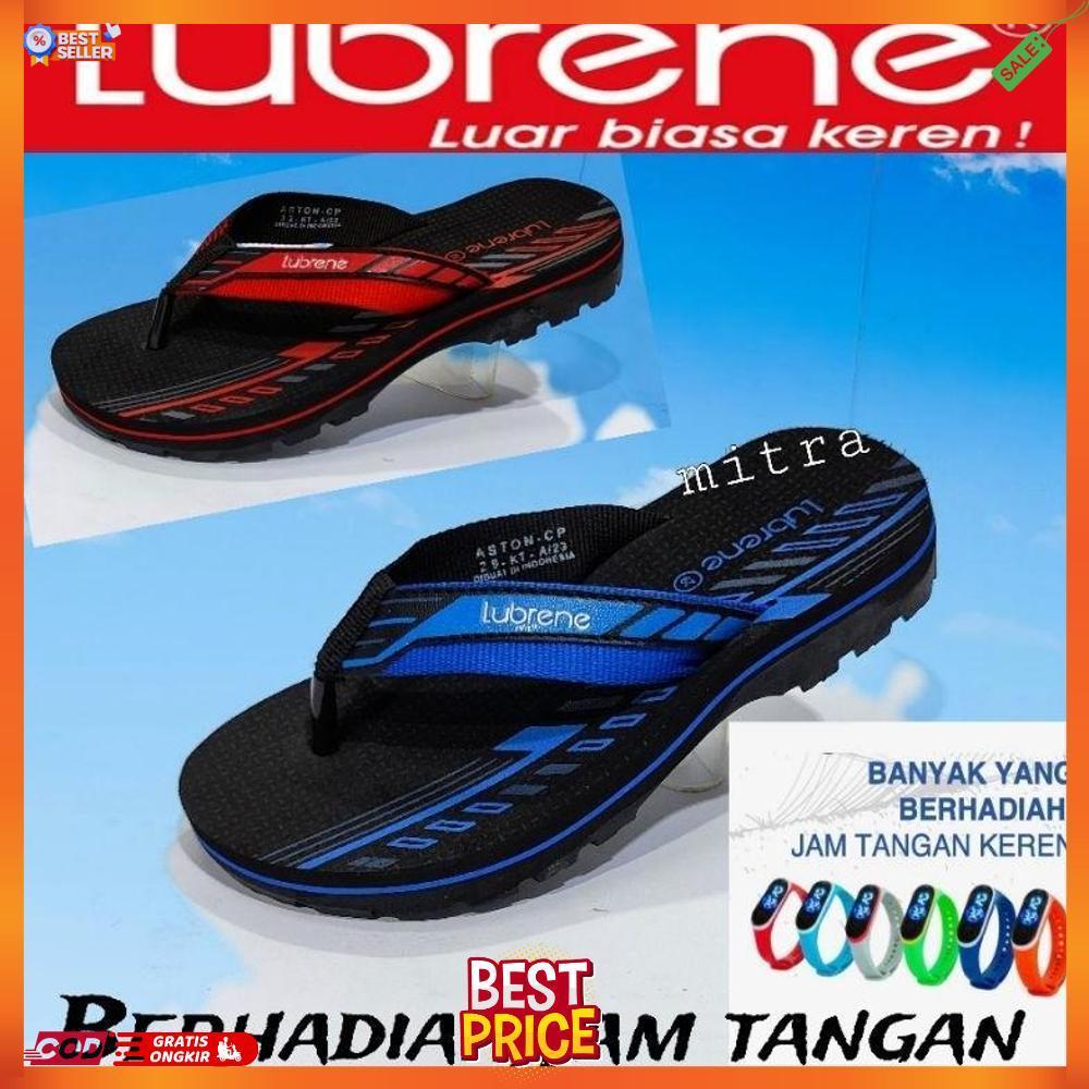 SANDAL JEPIT ANAK LAKI LAKI KECIL TANGGUNG KARET SPONS SENDAL LUBRENE ORIGINAL BERHADIAH JAM TANGAN 