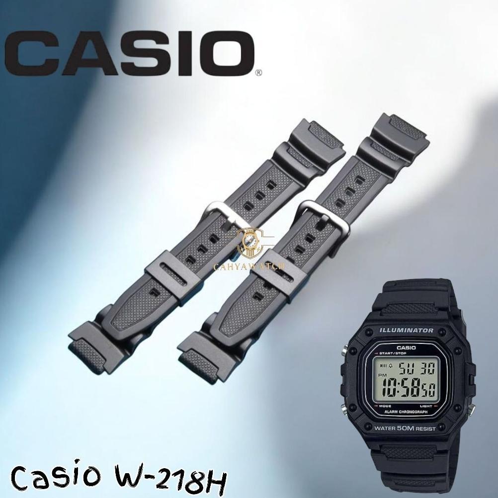 Original Tali Jam Tangan Casio W-218H Rubber Strap Jam Casio W218H