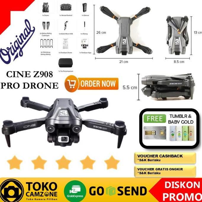 CINE Z908 Drone 4K HD Dual Camera Obstacle Avoidance 2000mAh - Z908 PRO - Black