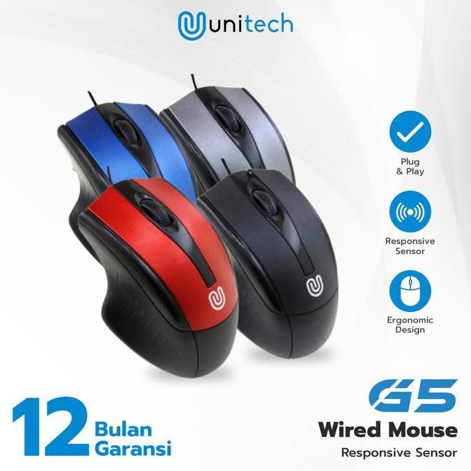 Optical Mouse Kabel USB G5 Unitech Wired USB 1000DPI