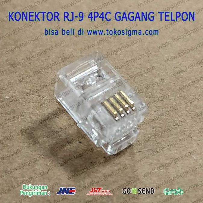 Konektor PLUG RJ-9 4P4C 4 Pin isi 20 pcs - RJ9 gagang telpon telp