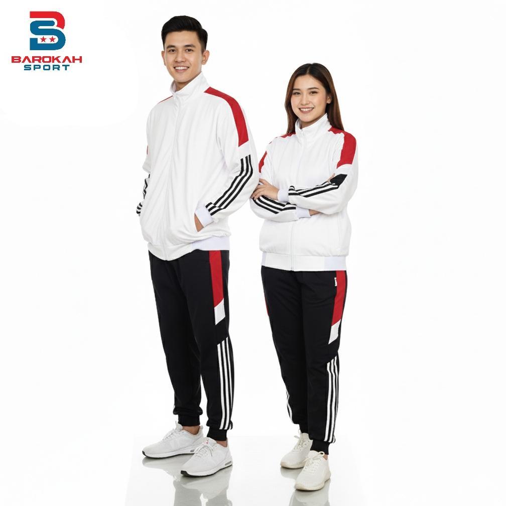VALUE PACK HM Barokah - Setelan Olahraga Pria Wanita Training One Set Jaket Celana Olahraga Unisex S