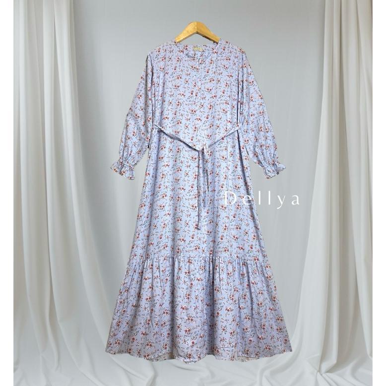 Saless Nadira Gamis Homey Dress Bahan Rayon Viscose Motif Bunga Bumil Dan Busui Adem Nyaman