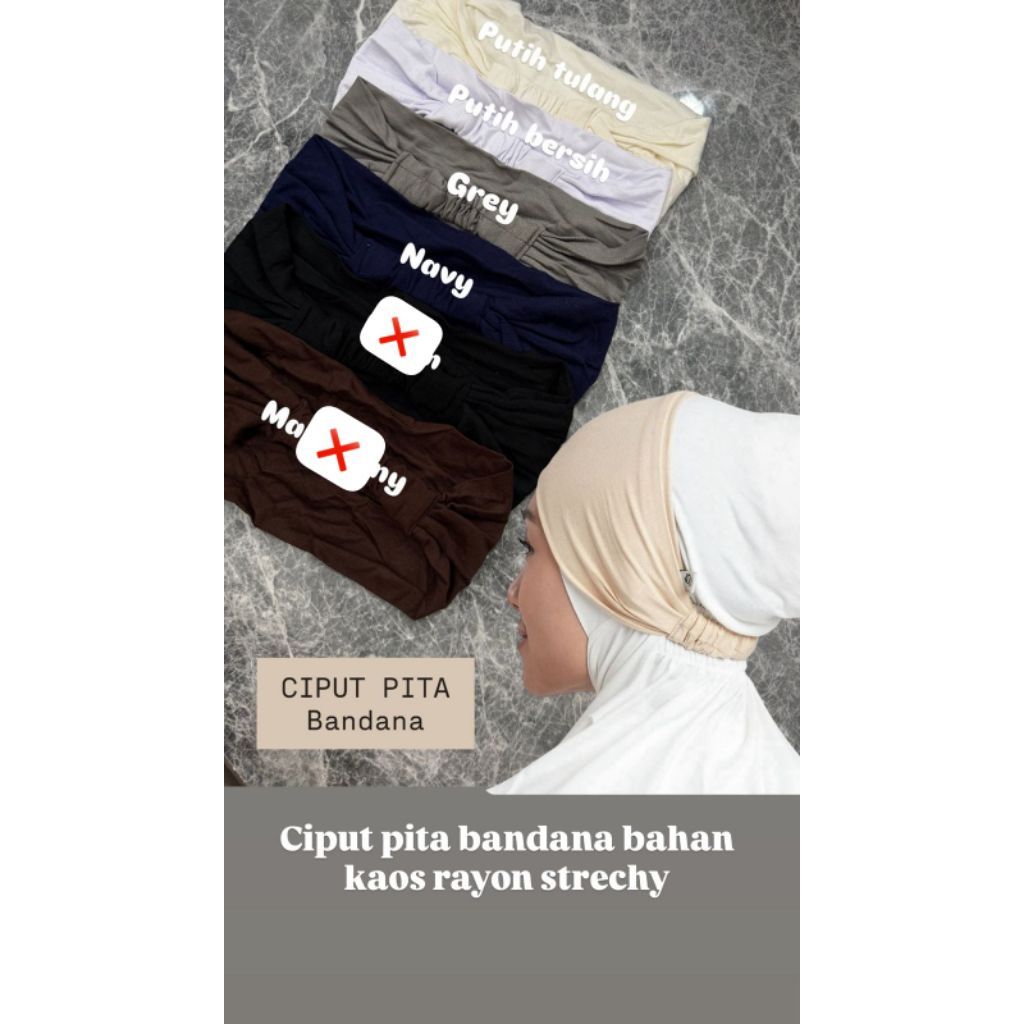 5 pcs ciput bando pita / dalaman pita / dalaman jilbab / ciput pita / ciputhijab pita / ciput bando 