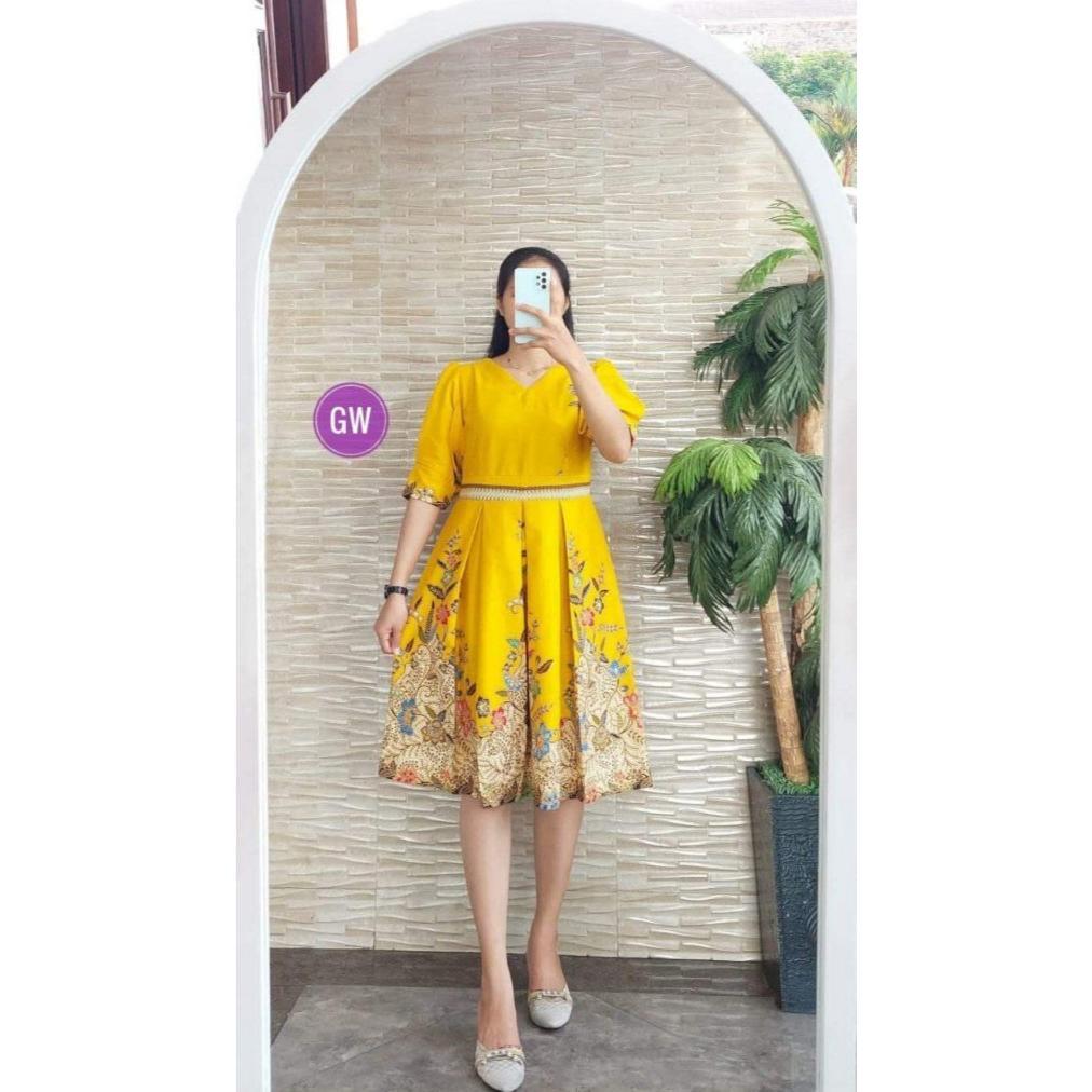 Unik Dress Batik Modern  Tunik Atasan Wanita Premium Trendy Elegan Ngasapuro