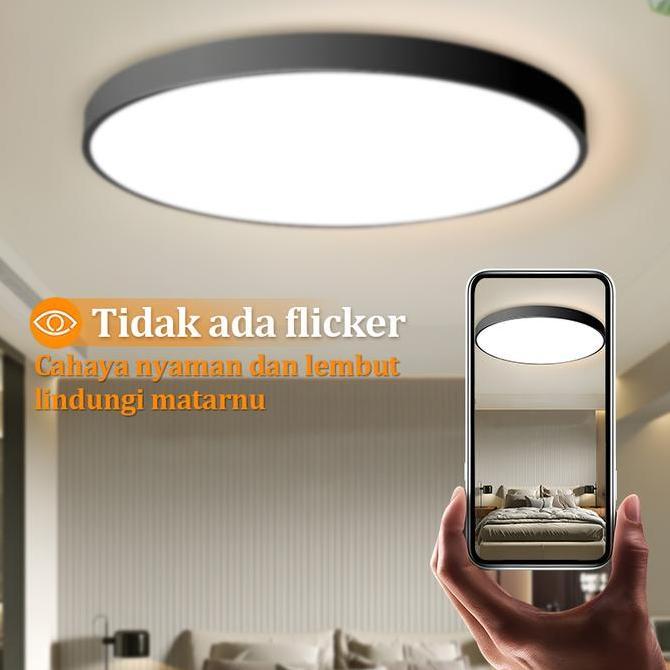 CODLampu Plafon Minimalis Modern Lorong Dekorasi Bulat Pvc 12/18/24/36 Watt 3 Warna Kecerahan Yang B