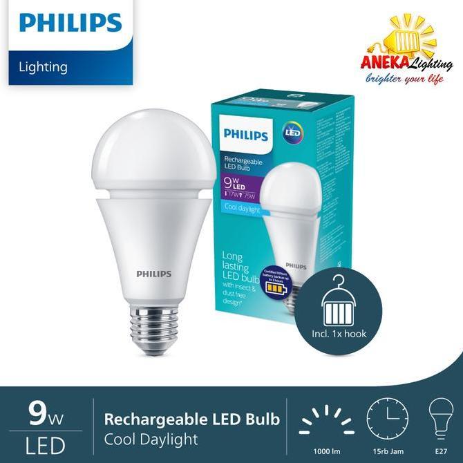PHILIPS Lampu Emergency LED Bulb Rechargeable 9 Watt