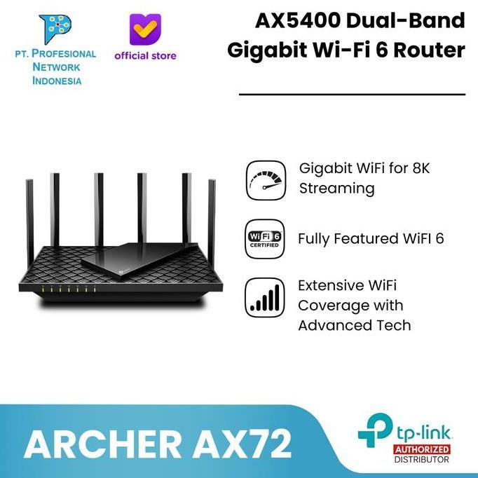 Tp-Link Archer Ax72 Ax5400 Dual Band Gigabit Wireless Wifi 6 Router