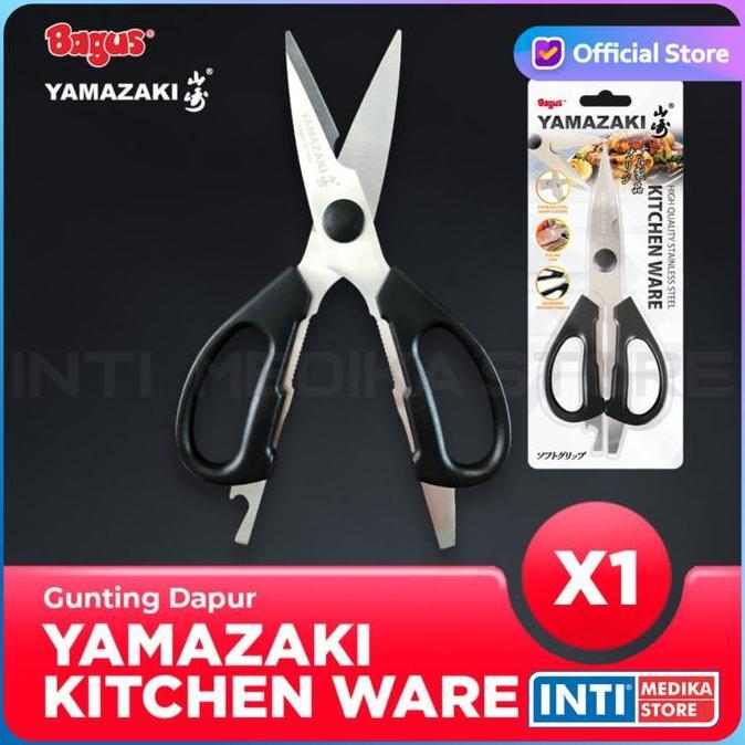 BAGUS - Gunting Dapur MULTIFUNGSI Anti Karat + PEMBUKA Tutup Botol | YAMAZAKI Kitchen Ware Stainless