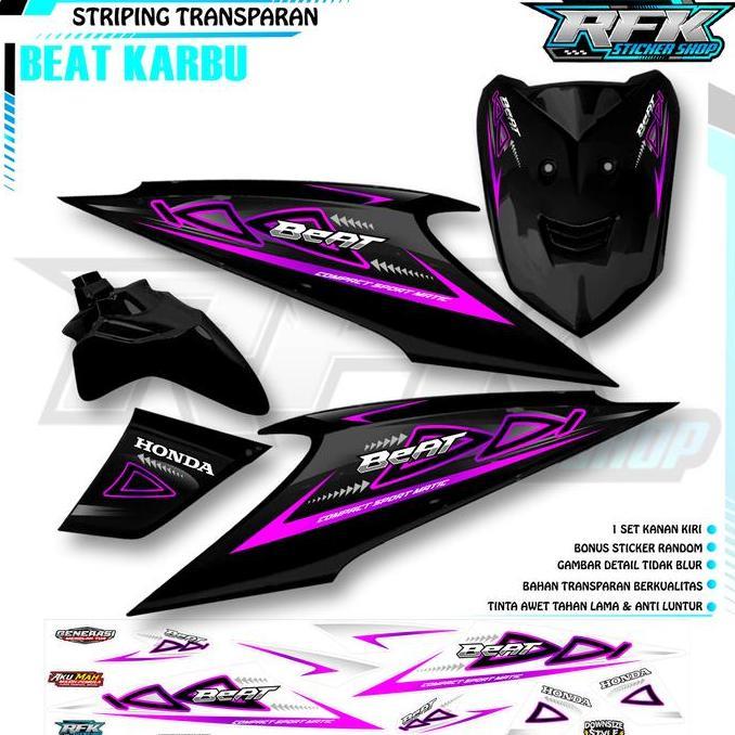 STRIPING TRANSPARAN BEAT KARBU 2009 - 2012 | BAHAN BENING PREMIUM QUALITY | MOTIP SEGITIGA SIMPLE CO