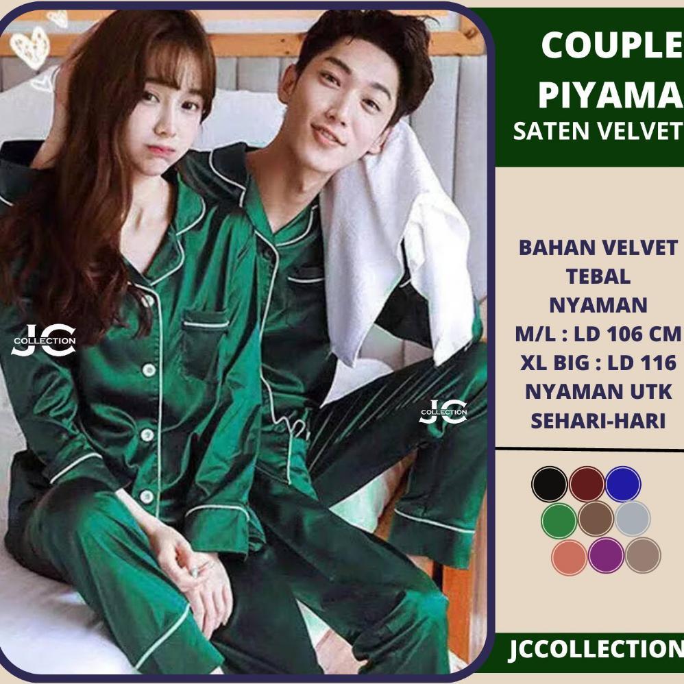 TERBARU Baju Tidur couple pasangan murah / piyama couple pasangan / Piyama Satin Couple  - JCCollect