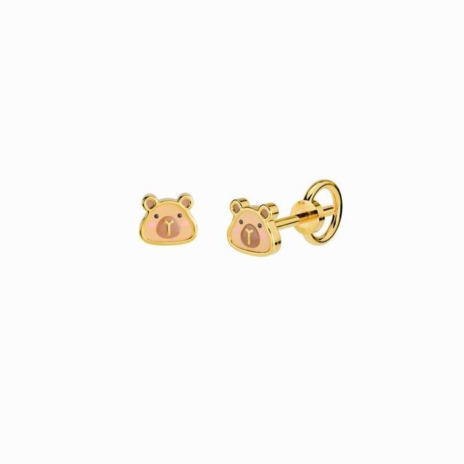 LITTLETHINGSHEWEAR - Anting Emas Bayi Little Happybara - AntingLoopScrew