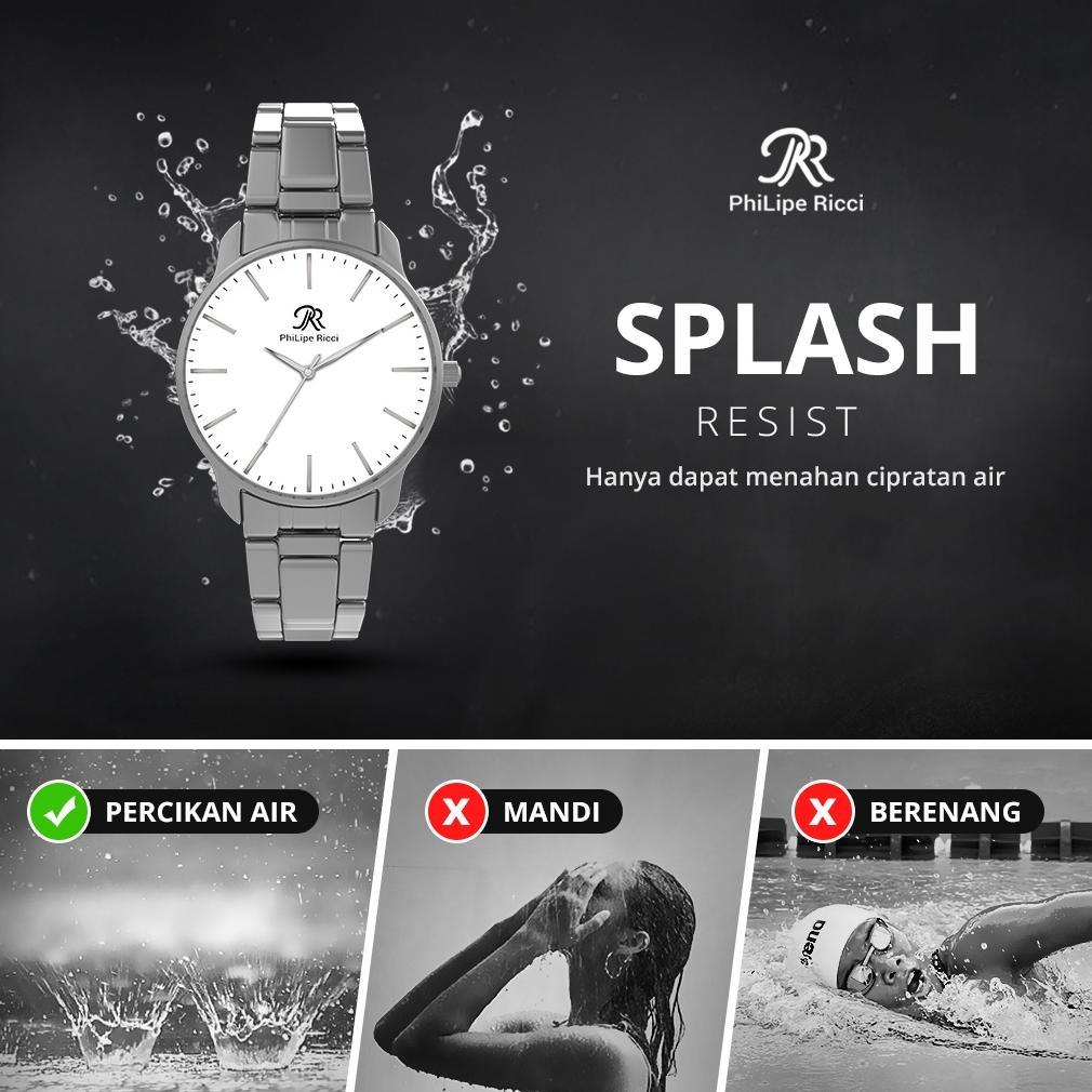 GARANSI PHILIPE RICCI JAM TANGAN PRIA BESI RANTAI ANALOG ORIGINAL PR15 FREE BOX