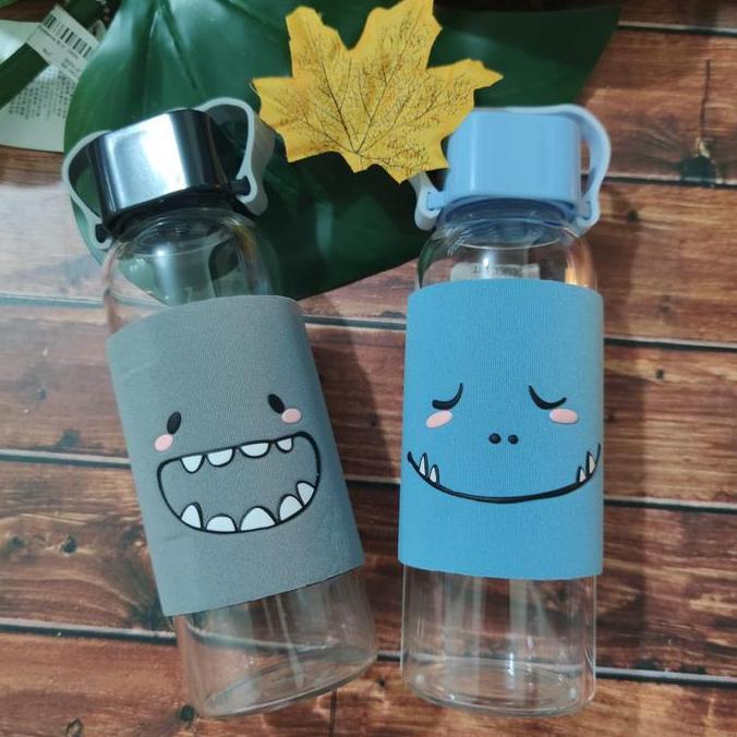 BOTOL AIR KACA TUMBLER KACA EMOTICON LUCU | SOUVENIR ANAK ULTAH