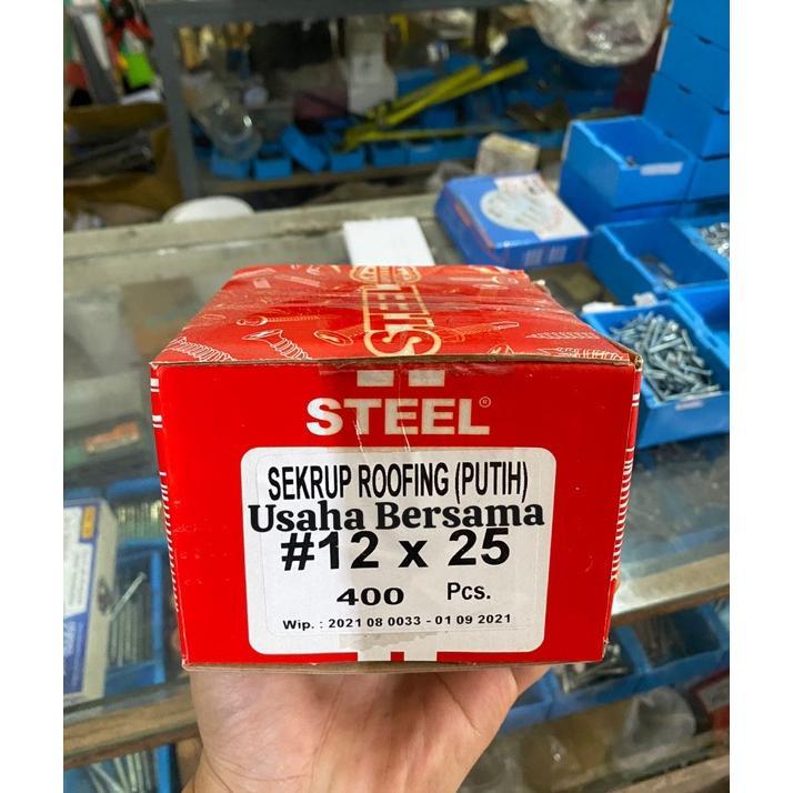 Sekrup Roofing Putih #12 X 25 Drilling Steel/Patta