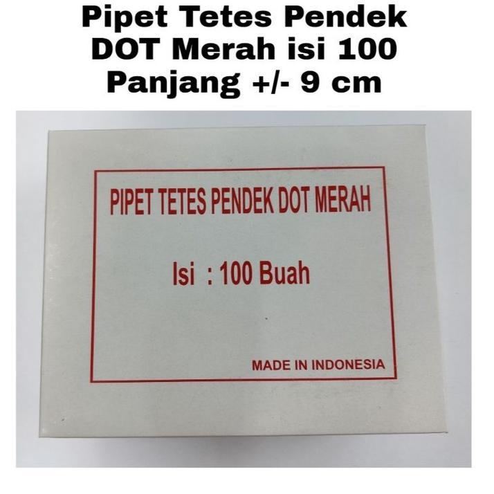 Pipet Tetes Pendek Dot Merah Pipet Tetes Kaca Kuning 9 Laboratorium Panjang 9 Cm
