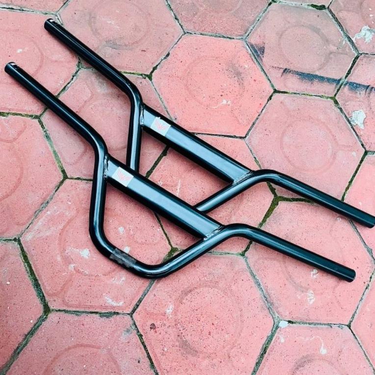Setir Stang Lontong L3 Sepeda Bmx Onthel Taiwan Steel Hitam Ceper Pendek