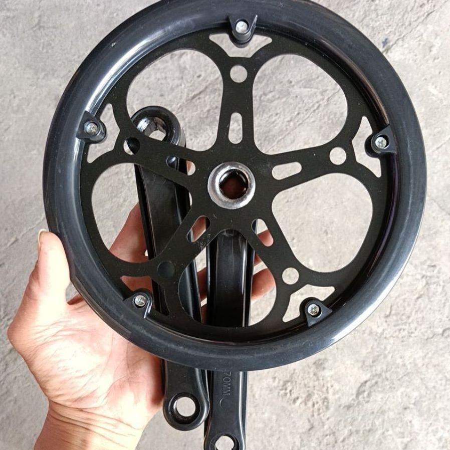 Single Crank 52T Hitam Untuk Sepeda Lipat Minion Minitrek Dll