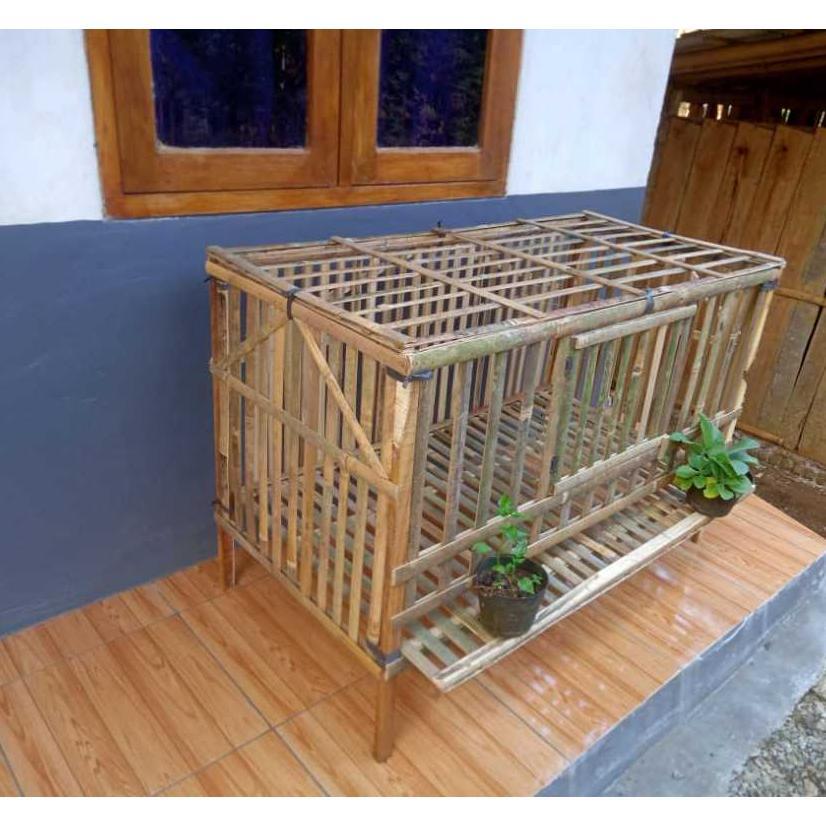 Kandang Ayam Petelur Bambu Lipat Rakitan 5 Ekor