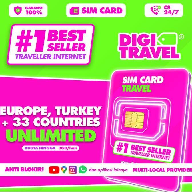 SIM Card Eropa Turki | Simcard Europe Turkey Unlimited Internet | DIGITRAVEL Sim Card Europe Eropa T