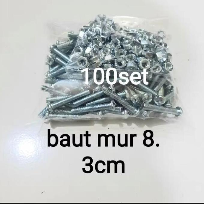JANSIKORPS - 100PCS BAUT JP+MUR 5X30/BAUT+MUR 8X3CM OBENG BAUT 8