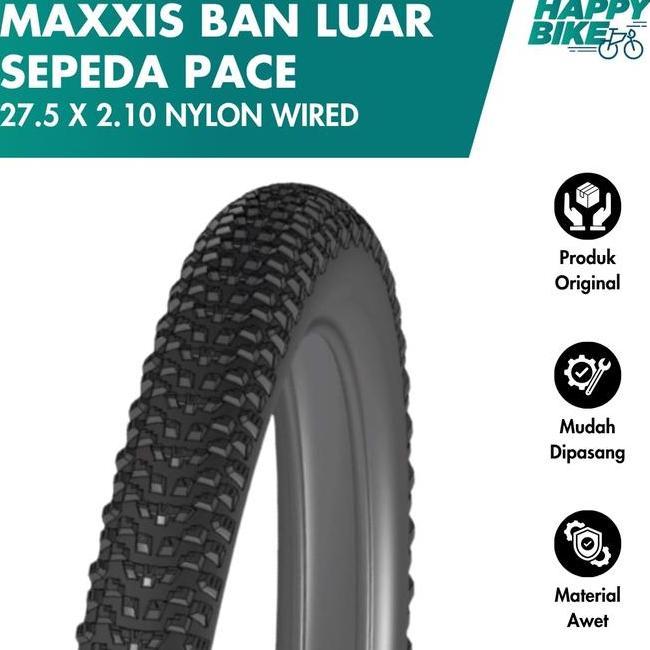 Maxxis Ban Luar Sepeda Pace 27.5 X 2.10 Nylon Wired 65 Max Psi Bicycle Outer Tires Sepeda Gunung Mou