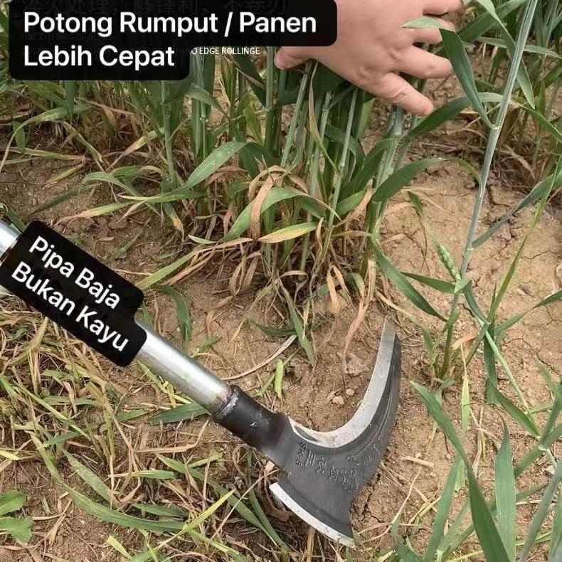 Kbn-017 Alat Sabit Kapak Ganda Baja Asli Alat Kebun Sabit Potong Bambu Potong Rumput Ranting Pohon