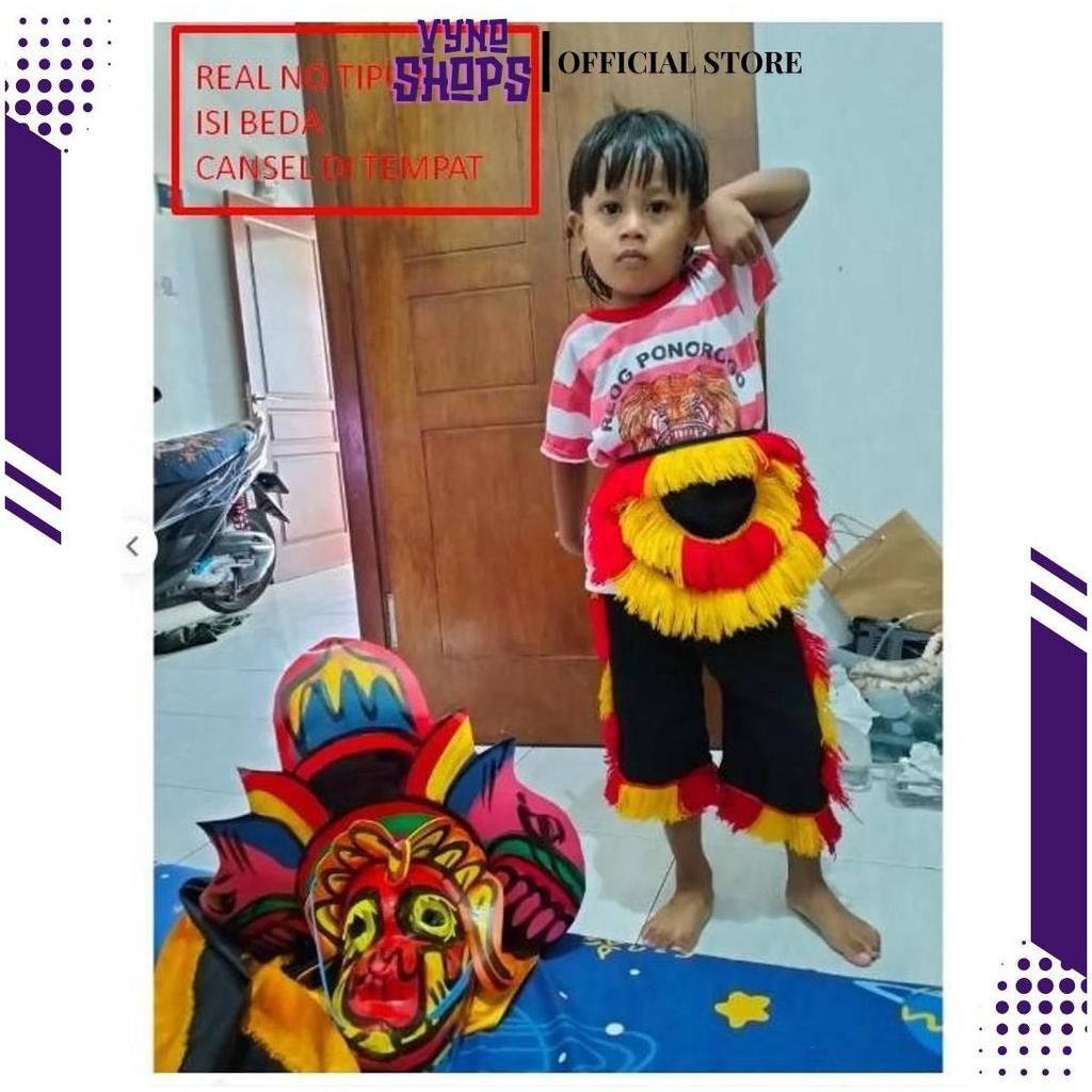 Barongan Caplokan Spon + Stelan Reog Ponorogo Anak + Embong Cod