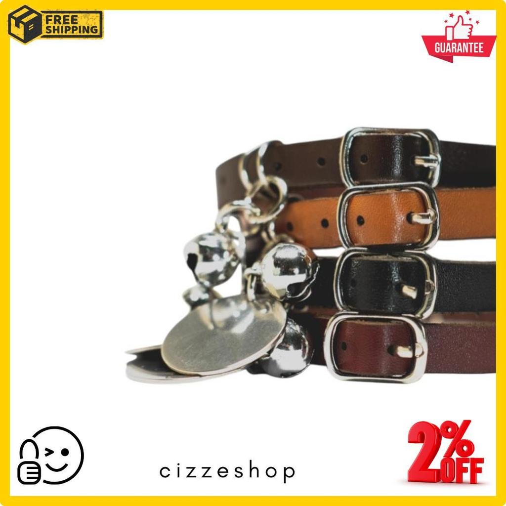 Cuci Gudang Kalung Anjing  Custom Nama Liontin Metal Kulit Premium