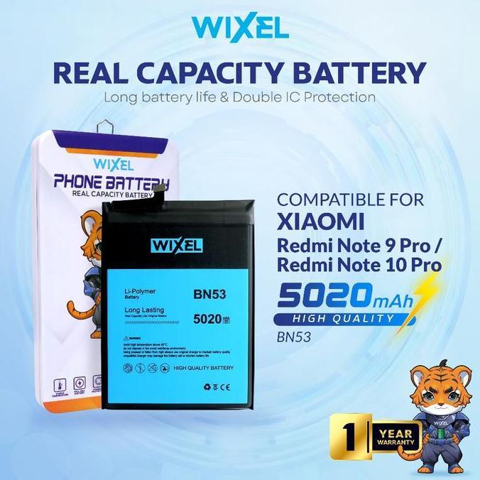 WIXEL Baterai BN53 Compatible For Redmi Note 9 Pro / Note 10 Pro Double Power Real Capacity Batre Ba