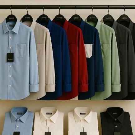 Diskon Kemeja Alisan Pria Formal Abu6 Slim Fit Polos Lengan Panjang - Kualitas Premium Warna Abu Tua