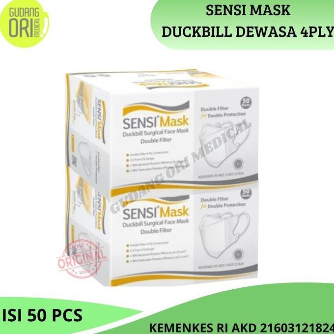 Masker Sensi Duckbill Face Mask 50 pcs / Sensi Duckbill 4ply