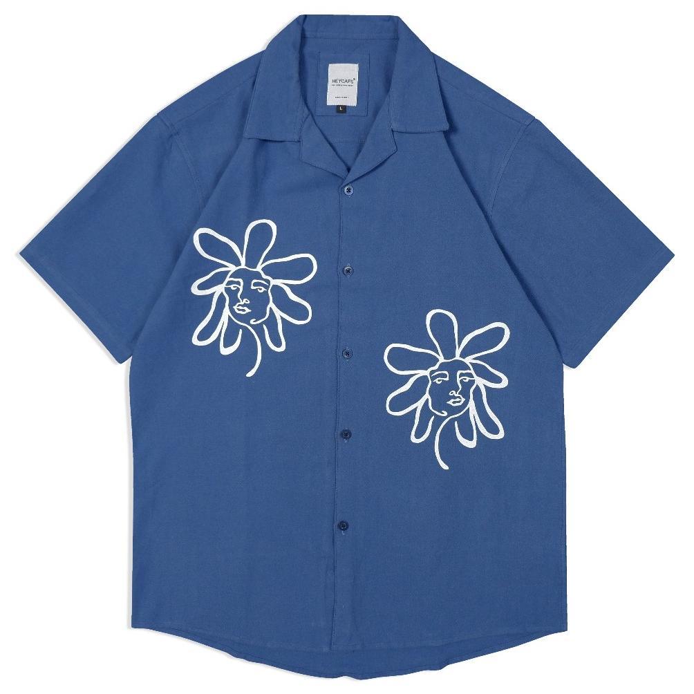 Diskon Graphic Oversize Shirt / Kemeja Linen / Kemeja Lengan Pendek / Kemeja Pria "F2F"