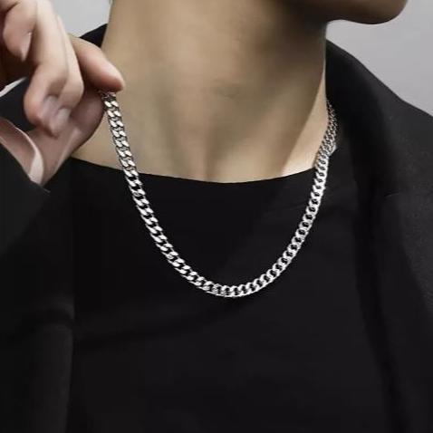 HEMAT Kalung Rantai sisik kotak Titanium Pria panjang 50 cm terbaru/kalung pria/kalung rantai cowok