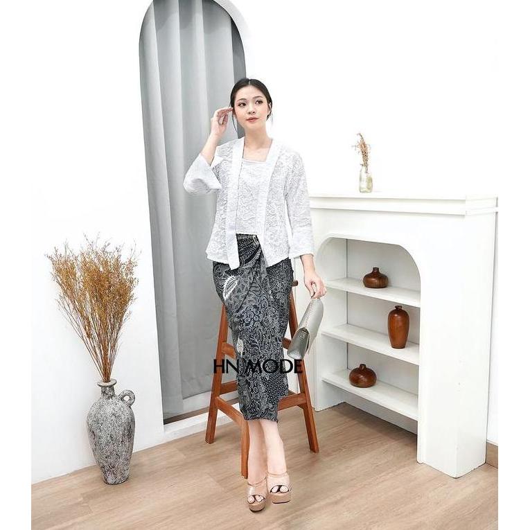 HN MODE - Setelan kebaya kutubaru pendek mix rok lilit / kebaya kartini / kebaya traditional
