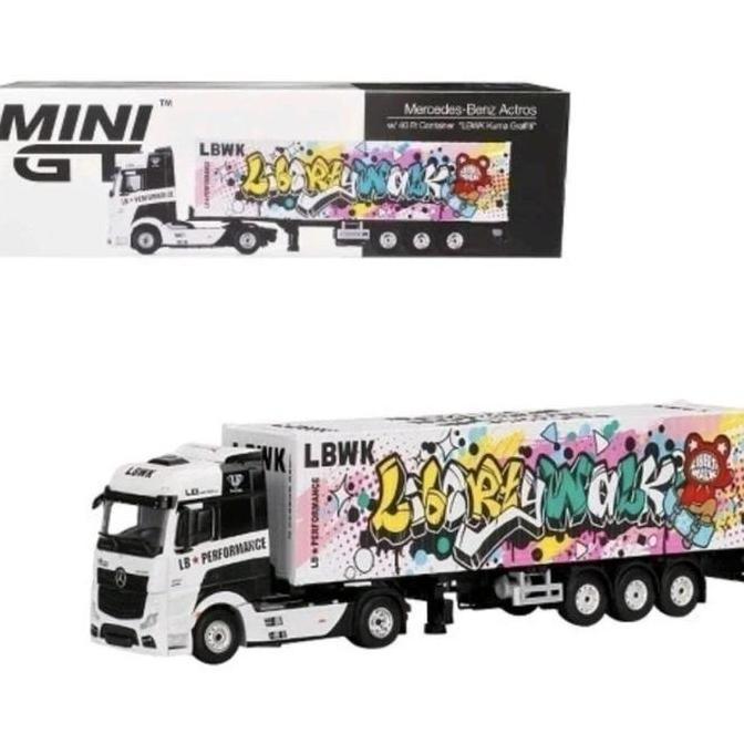MINIGT 333 MERCEDES BENZ ACTROS W/ 40 FT CONTAINER GRAFFITI KUMA LBWK DIECAST TRUCK AS2123