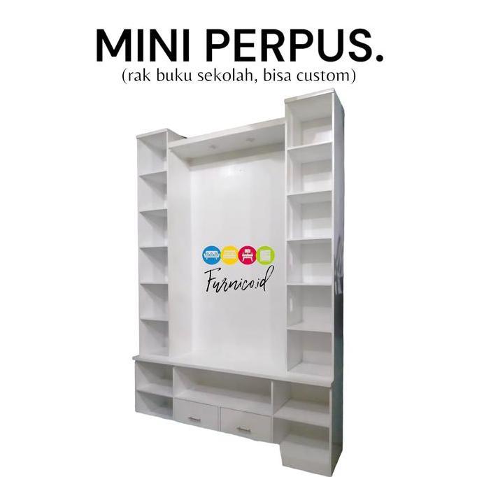 LEMARI PERPUSTAKAAN / Lemari Buku / Rak Buku Besar Kayu Asli Teakblok